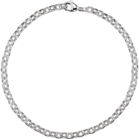 Sterling Silver 6.75mm Flat Cable 18" Chain