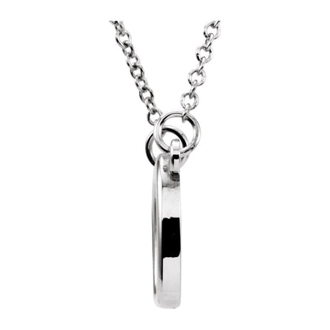 14k White Gold Soft Rectangle 16" Necklace