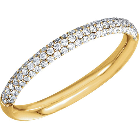 14k Yellow Gold 3/8 CTW Diamond Pavé Anniversary Band , Size 5