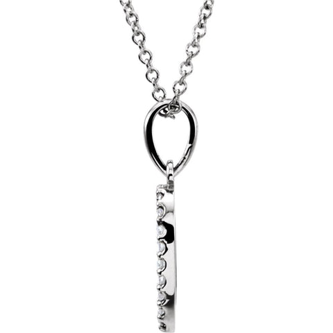 14k White Gold 1/8 CTW Diamond 16" Necklace