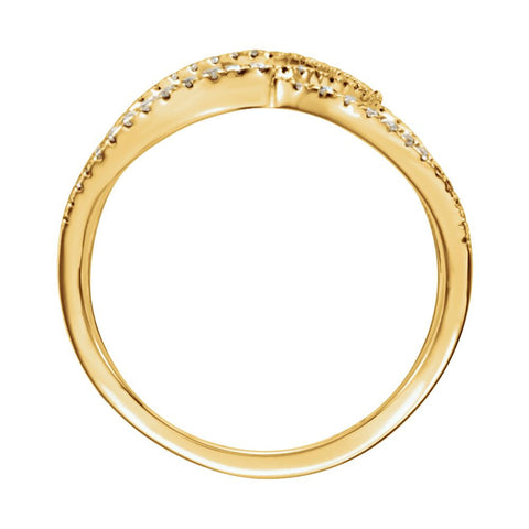 14k Yellow Gold 3/8 CTW Diamond Freeform Ring, Size 7