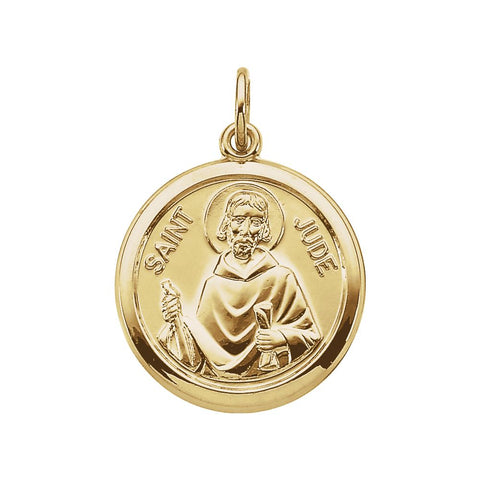 14k Yellow Gold 15.5mm St. Jude Medal