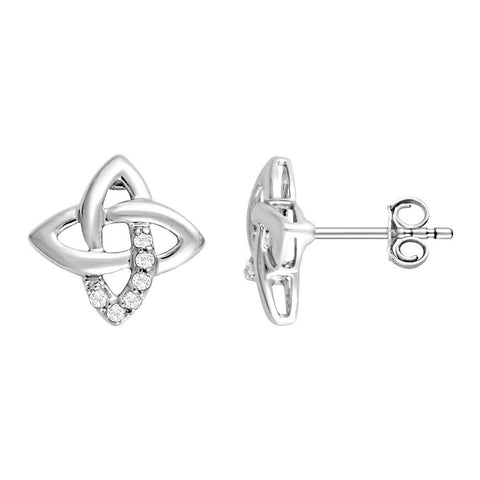 Sterling Silver 1/8 CTW Diamond Earrings