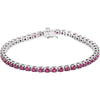 14k White Gold Ruby Line Bracelet