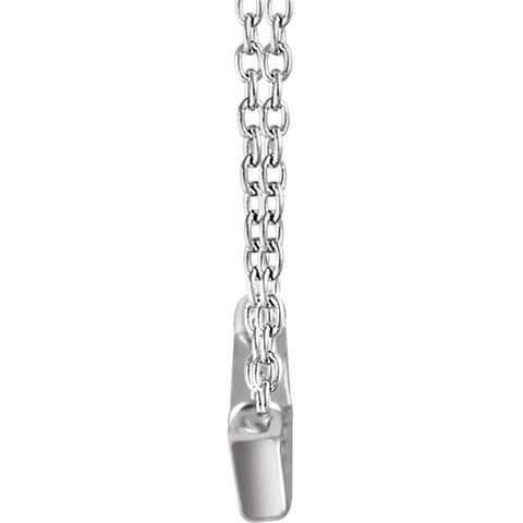 14k White Gold 1/4 CTW Diamond Baguette Bar 16-18" Necklace