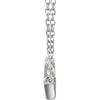 14k White Gold 1/4 CTW Diamond Baguette Bar 16-18" Necklace