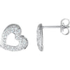 Pair of 1/4 CTTW Diamond Heart Earrings in 14k White Gold