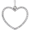 14K White Gold 1/3 CTW Diamond Heart Pendant