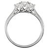 Sterling Silver Cubic Zirconia Three Stone Ring Size 7