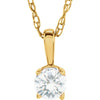 14k Yellow Gold Imitation Diamond "April" Birthstone 14-inch Necklace for Kids