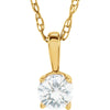 14k Yellow Gold Imitation Diamond "April" Birthstone 14-inch Necklace for Kids