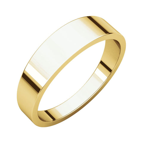 14k Yellow Gold 5mm Flat Tapered Band, Size 10