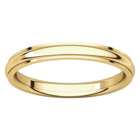 14k Yellow Gold 2.5mm Comfort Fit Edge Band , Size 5
