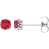 14k White Gold Chatham« Created Ruby Earrings