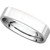 14k White Gold 4mm Square Comfort Fit Band, Size 11