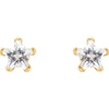 14k Yellow Gold Youth Cubic Zirconia Star Earrings
