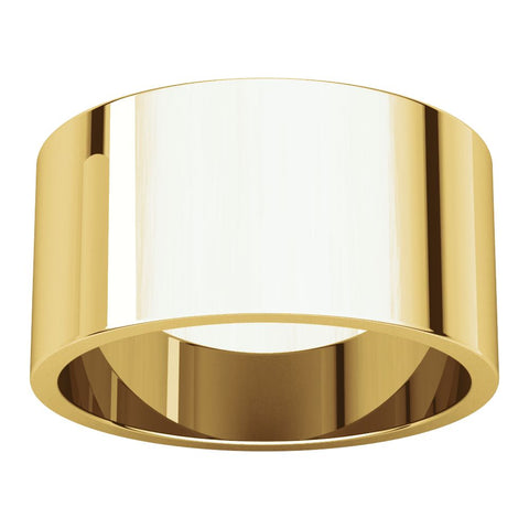 14k Yellow Gold 10mm Flat Band, Size 8