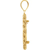 14k Yellow Gold 22x1.8mm Tab Back 2.5mm Solid Rope Coin Frame Pendant for 1/4 Ounce American Eagle, 1/4 Ounce South African Rand, or 1/4 Ounce Chinese Panda