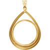 14k Yellow Gold Tab Back Frame Pendant for 1/2 Ounce American Eagle or 1/2 Ounce South African Rand Coin