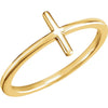 14K Yellow Gold Sideways Cross Ring (Size 6)