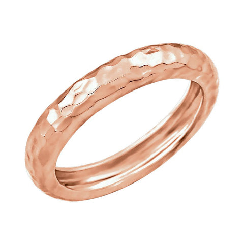 14k Rose Gold Hammered Ring