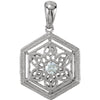 14K White Gold 0.05 CTW Diamond Filigree Pendant