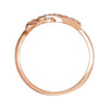 14k Rose Gold 1/8 CTW Diamond Infinity-Inspired Ring, Size 7