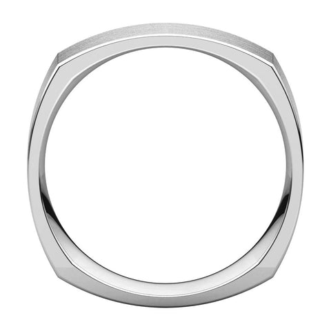 Sterling Silver 6mm Square Comfort Fit Band, Size 10