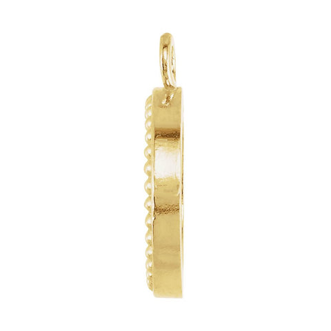 14k Yellow Gold 10.75mm Granulated Toggle Ring