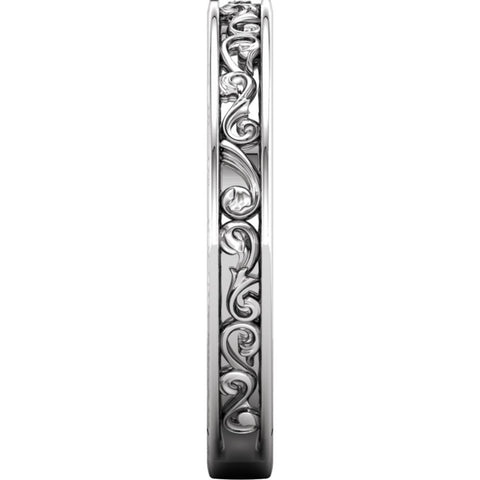 14k White Gold Sculptural-Inspired Band , Size 7