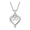 14k White Gold Fancy Heart 16-18-inch Necklace