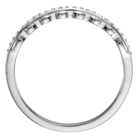 14k White Gold 1/8 CTW Diamond Band, Size 7