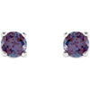 14k White Gold 4mm Round Chatham® Created Alexandrite Earrings