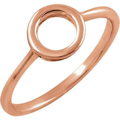 14k Rose Gold Circle Ring, Size 7
