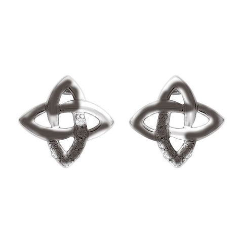 Sterling Silver 1/8 CTW Diamond Earrings