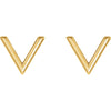 14k Yellow Gold "V" Earrings