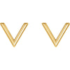 14k Yellow Gold "V" Earrings