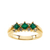 14k Yellow Gold Emerald & 1/8 CTW Diamond Anniversary Band Size 7