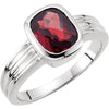 Genuine Mozambique Garnet Ring in 14K White Gold (Size 6)