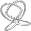 14k White Gold 1/5 ctw. Diamond Freeform Ring, Size 7