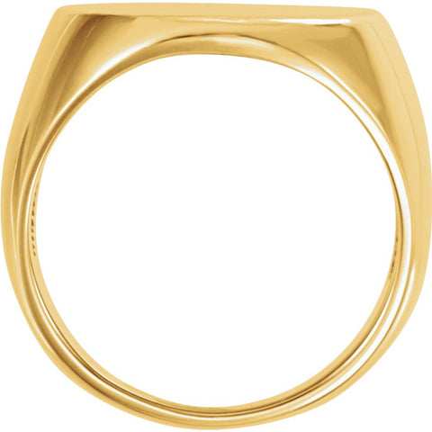 14k White Gold 27x19mm Oval Signet Ring, Size 10