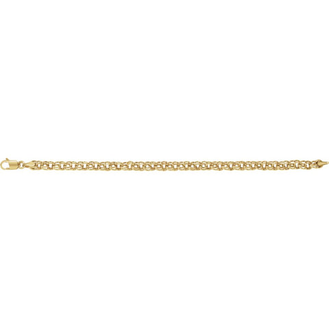 14k Yellow Gold Solid Charm 7" Bracelet
