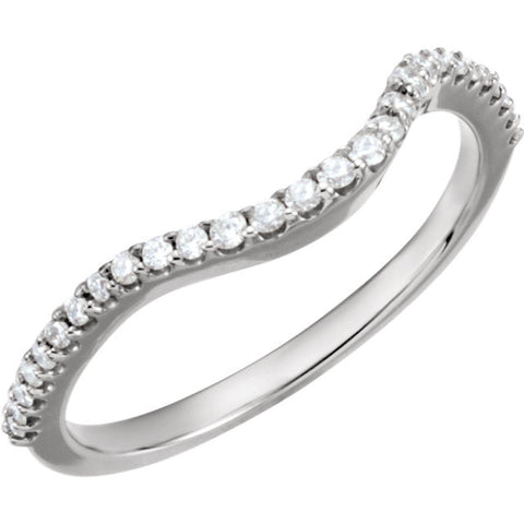 14k White Gold 1/5 CTW Diamond Band , Size 7