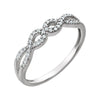 14k White Gold 1/8 ctw. Diamond Ring, Size 7