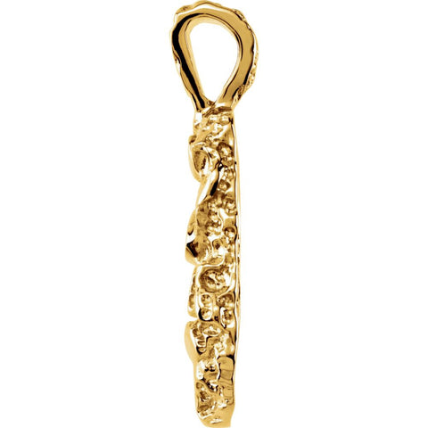 14k Yellow Gold Nugget Pendant