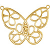 Butterfly & Floral Center or Necklace in 14K Yellow Gold