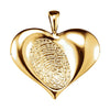 14K Yellow Gold 23.4X23mm Large Heart Print Pendant