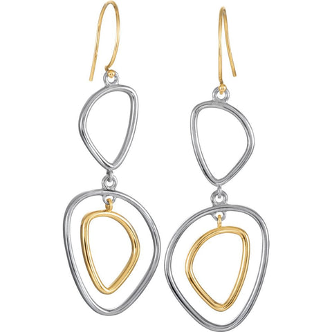 Sterling Silver & 14k Yellow Gold Dangle Earrings
