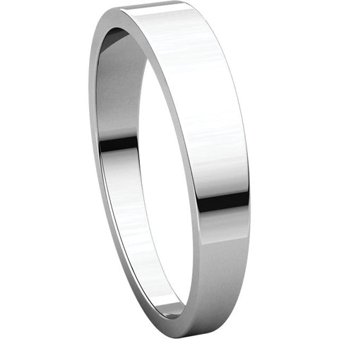 14k White Gold 4mm Flat Tapered Band, Size 5