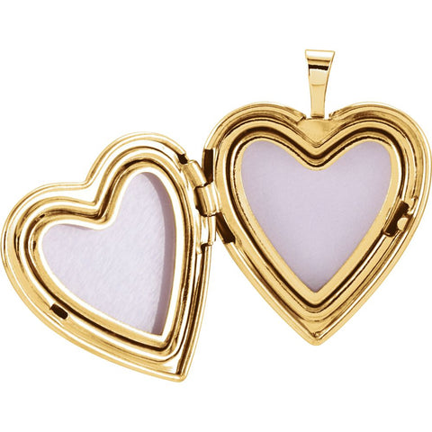 14k Yellow Gold 20.5x19mm Heart Cross Locket